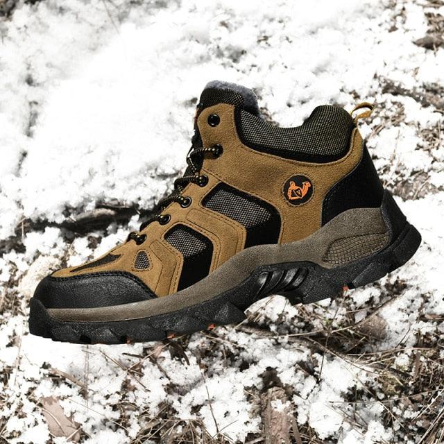 Men's Winter Fur Waterproof Anti-Slip Hiking Boots
