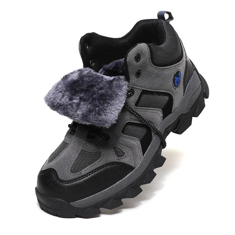 Men's Winter Fur Waterproof Anti-Slip Hiking Boots