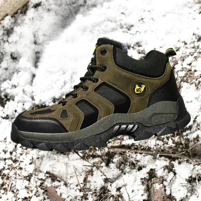 Men's Winter Fur Waterproof Anti-Slip Hiking Boots