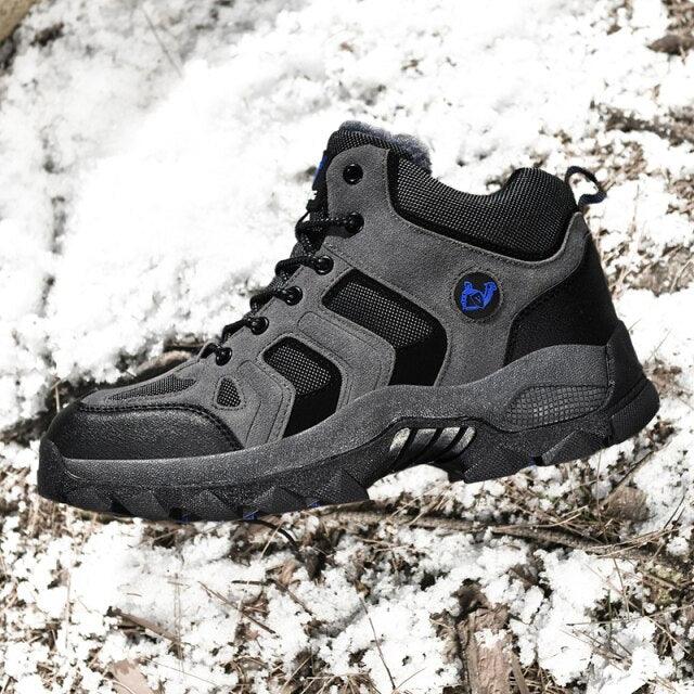 Men's Winter Fur Waterproof Anti-Slip Hiking Boots